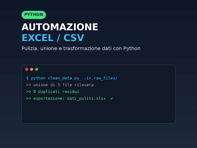 automazione file excel CSV