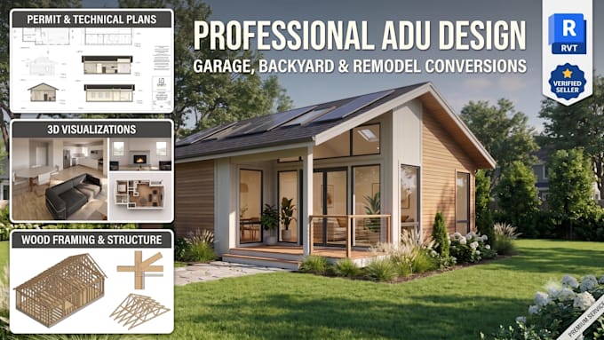 design a modern backyard adu, guest house or tiny home in revit