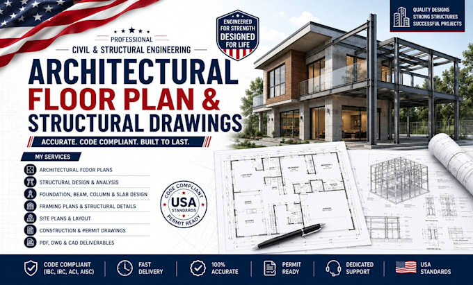 civil and structural engineering architectural floor plan and structural drawing