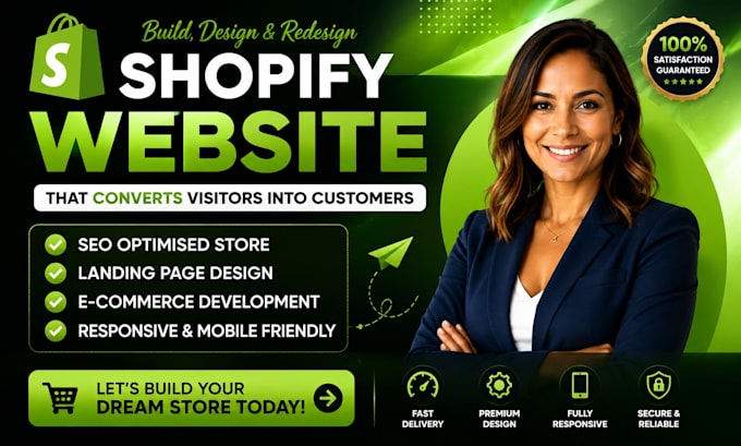 build, design or redesign your shopify website that convert, shopify developer