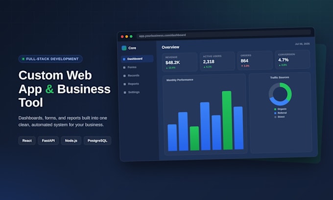 build a web dashboard or internal business tool