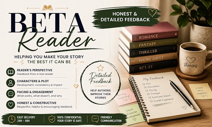 beta read your fiction book and provide honest feedback