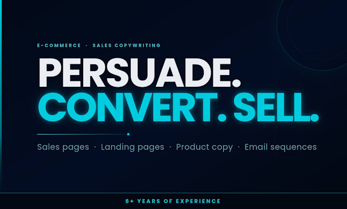 write persuasive sales copy and landing pages for ecommerce