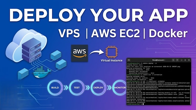 dockerize or deploy websites apps on vps server AWS ec2
