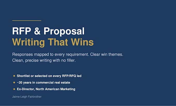 write winning rfps and proposals across real estate, cre, and prof services