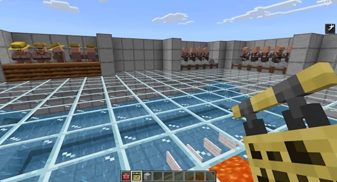 create a minecraft bedrock iron farm