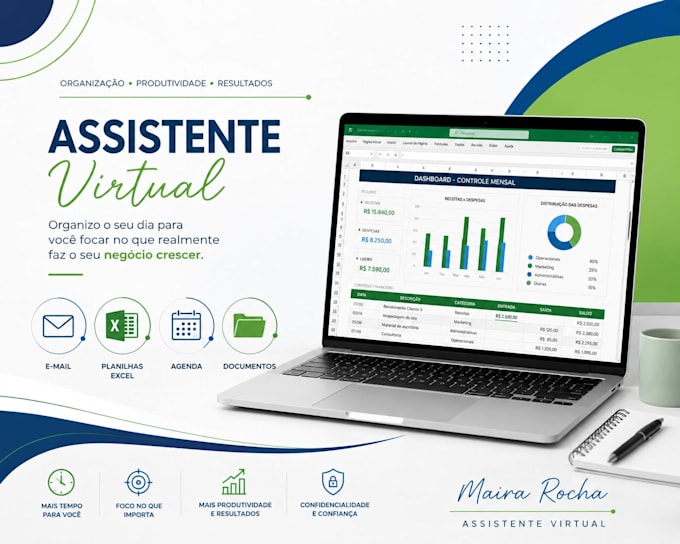 ser sua assistente virtual para tarefas administrativas