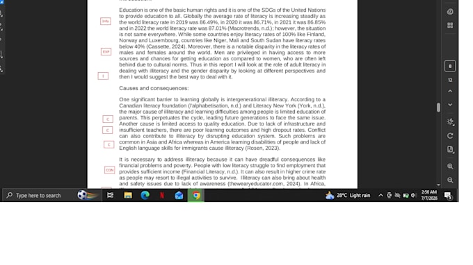 write global perspective o level individual report and reflective paper