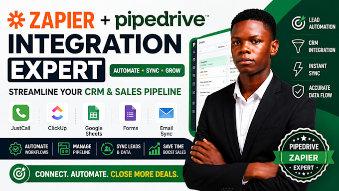zapier pipedrive integration justcall clickup google sheets forms and email sync