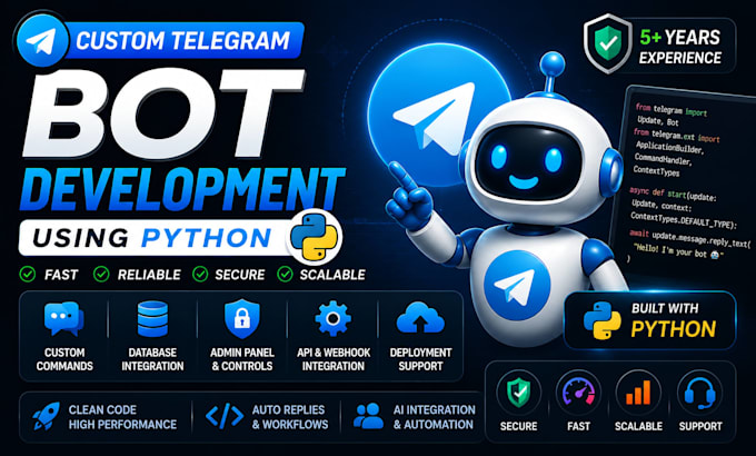 develop a custom telegram bot using python