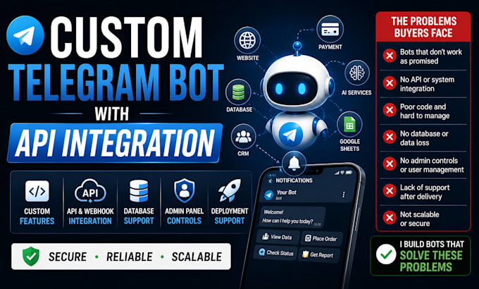 develop a telegram bot with API integration
