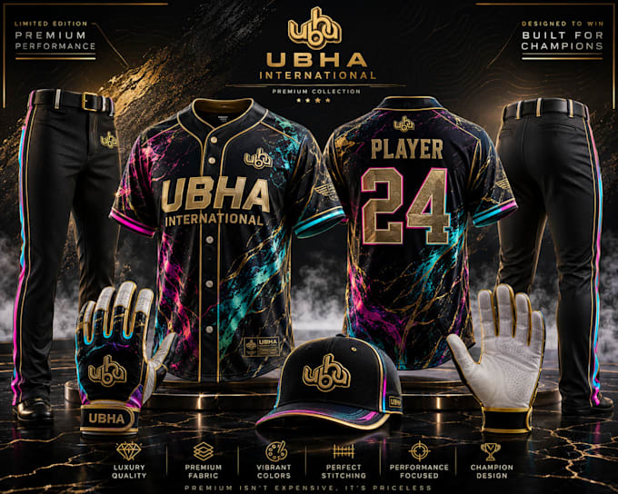 design premium custom baseball softball uniform mockup