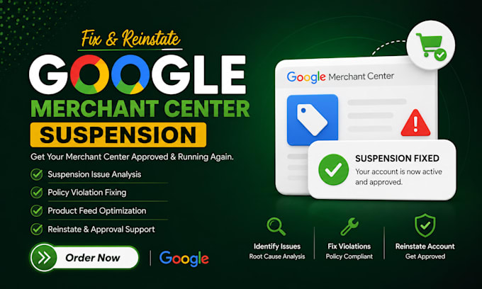 fix google merchant center suspension and misrepresentation