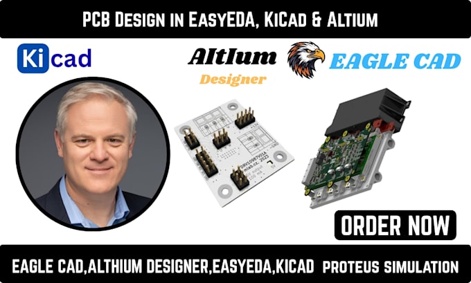 design a professional custom pcb in easyeda, kicad, altium