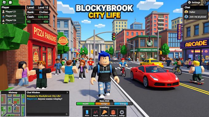 create roblox full game, roblox scripting, low poly map, 3d environment, weapons