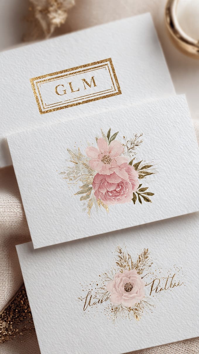 design elegant feminine floral and monogram logo