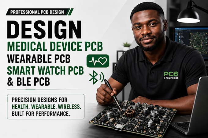 design medical device pcb, wearable pcb, smart watch pcb and ble pcb