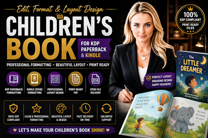 edit format and layout design children book kdp paperback design kdp formatting