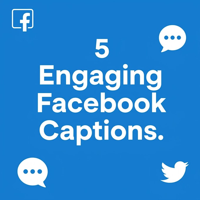 write 5 engaging english facebook captions in 24 hours