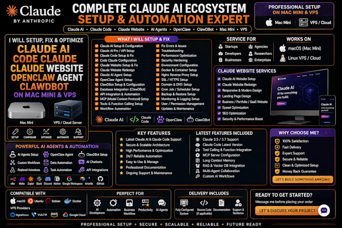 setup fix claude ai code claude website openclaw agent clawdbot on mac mini, vps