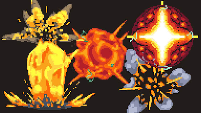 create 2d pixel art vfx pixel vfx animation rpg spell animation game assets