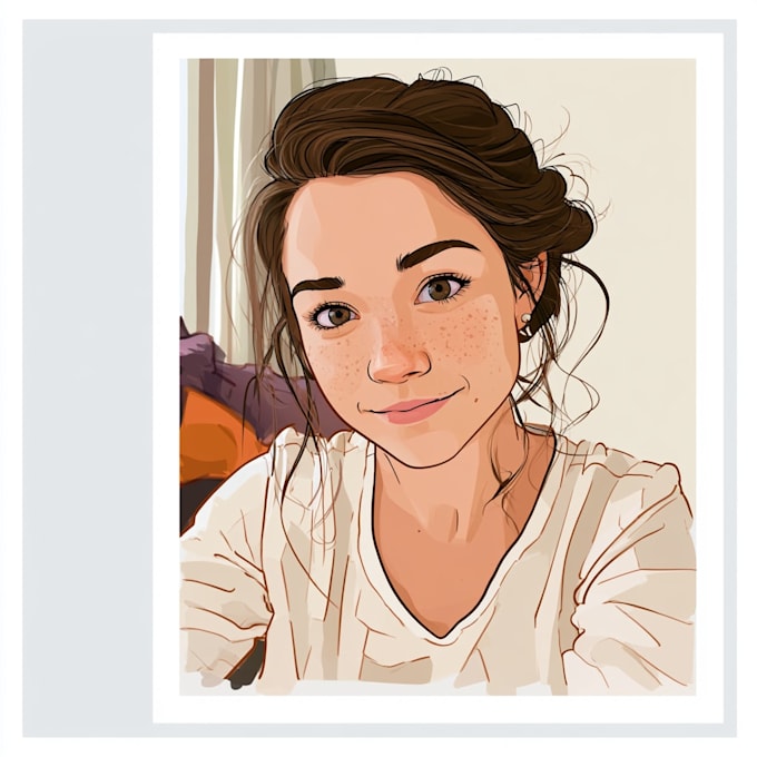 draw cartoon vector portrait with your face