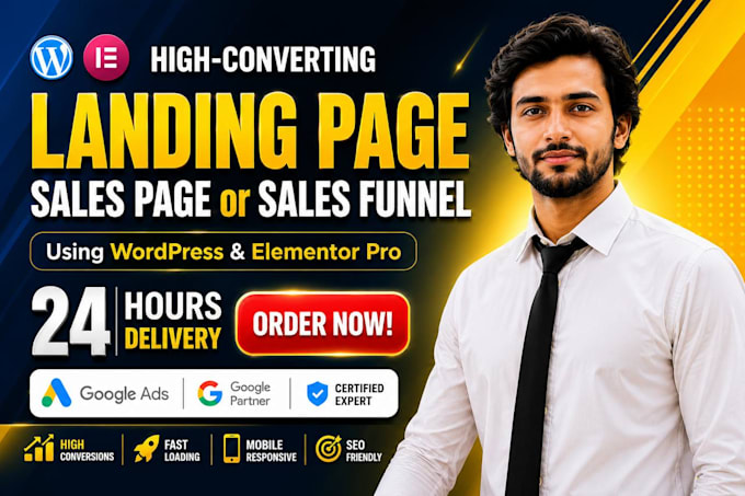 design high converting PPC wordpress landing page for google ads lead generation