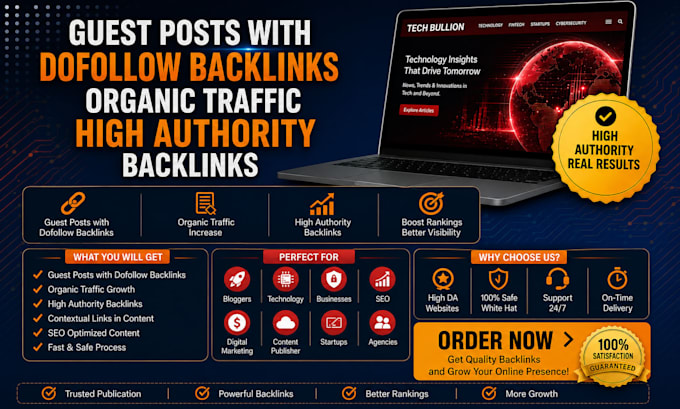 publish a guest posts with high authority backlinks