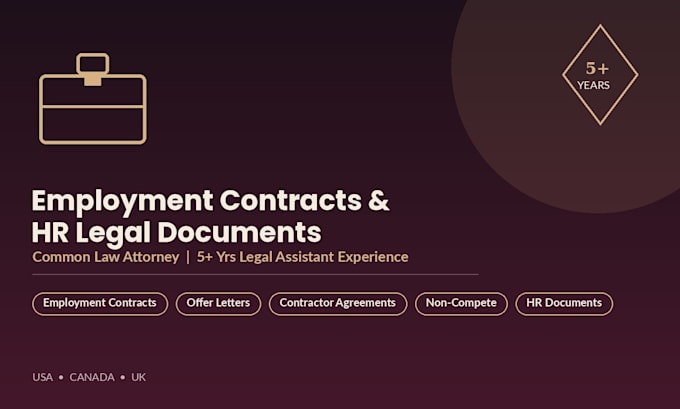draft or review employment contracts and agreements