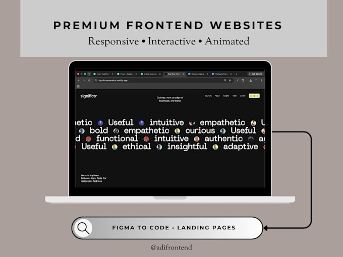 build a responsive react website with animations