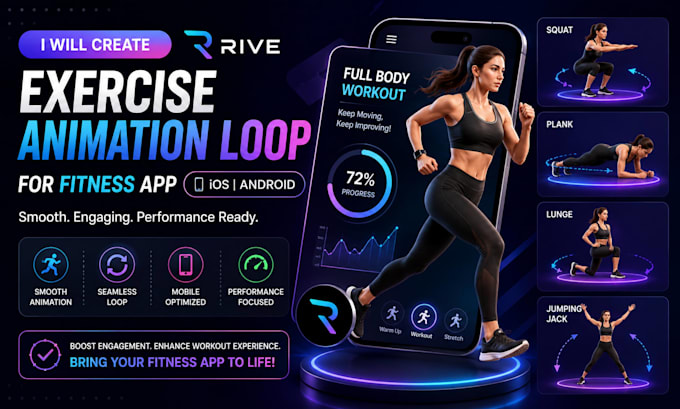 create exercise animation loop in rive for fitness app