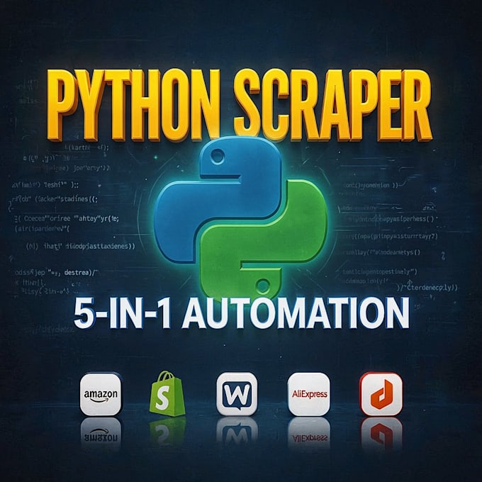 build python web scraper for amazon,shopify,daraz woocommerc