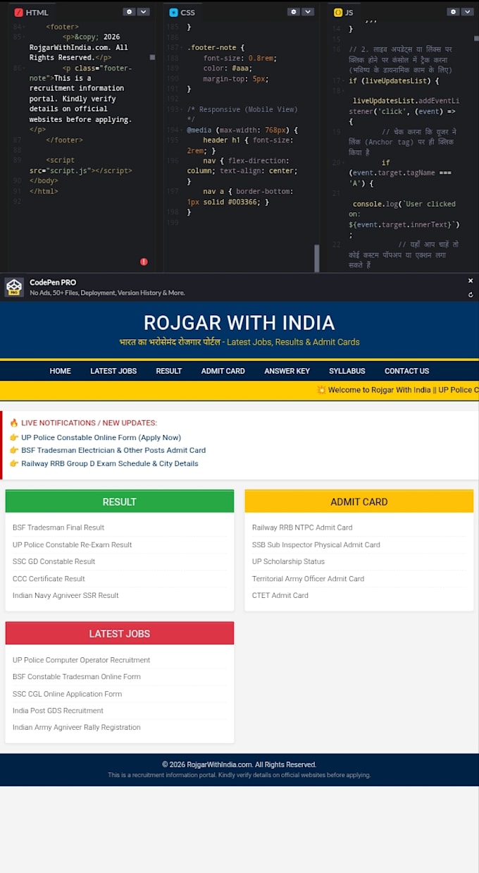 fix html css issues and layout design