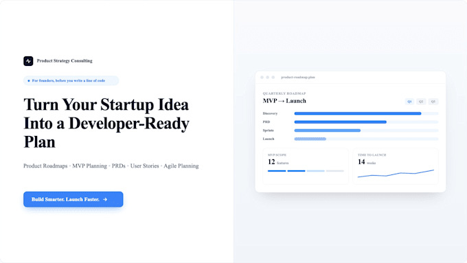 plan your startup mvp with roadmap, prd and user stories