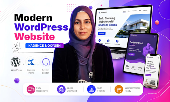 develop or redesign wordpress website with kadence, gutenberg and oxygen builder