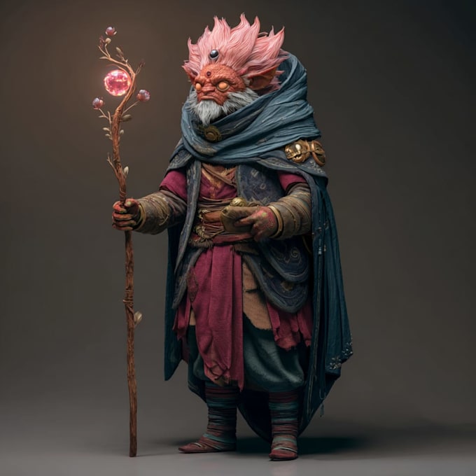 draw a fantasy character for dnd, pathfinder, etc