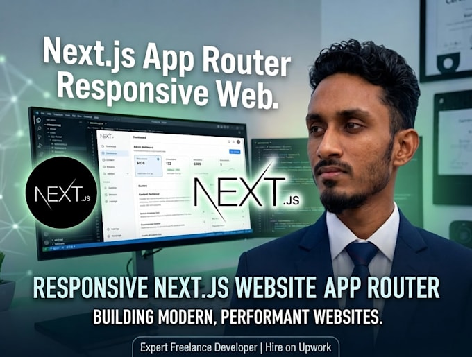 build a responsive react next js website with app router