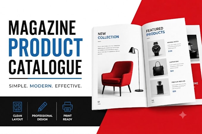 design a magazine product catalogue