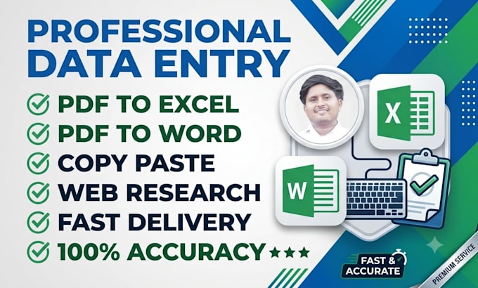 data entry, PDF to excel, PDF to word