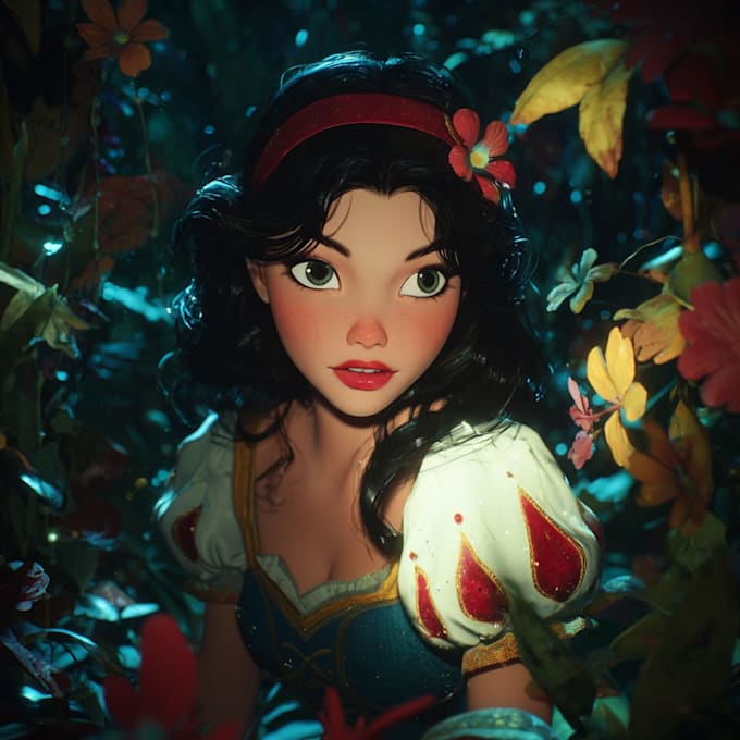 portrait into a disney style cartoon