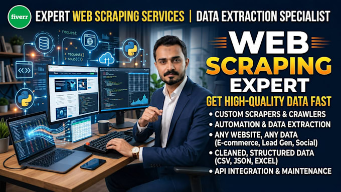 do python web scraping, data extraction, automation bots, and crawlers