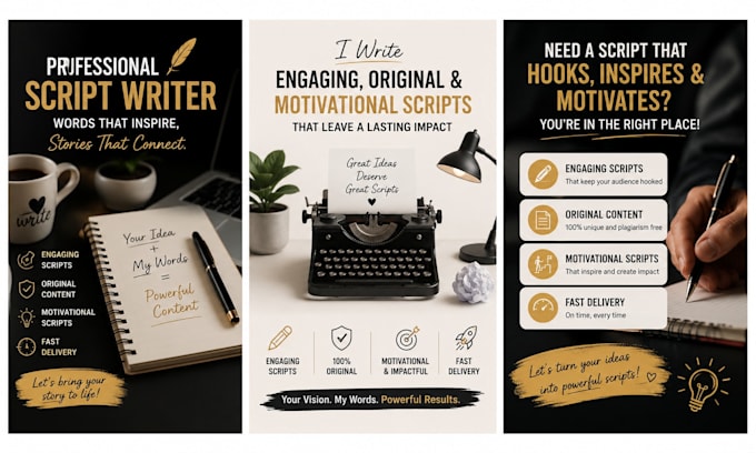 write engaging and motivational youtube scripts for your channel