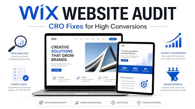 audit your wix website for SEO and cro to increase conversions