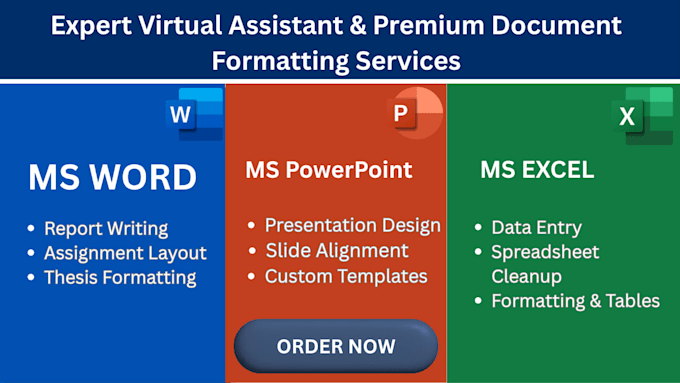be your virtual assistant for ms word and powerpoint