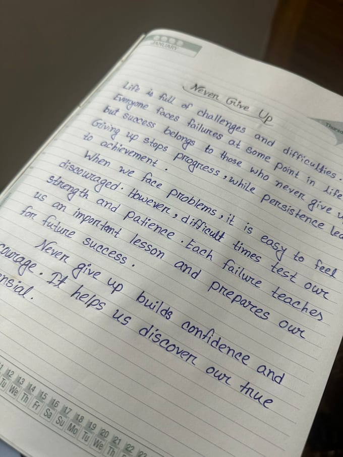 write notes with beautiful handwriting