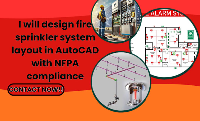 do fire sprinkler system layout in autocad with nfpa compliance