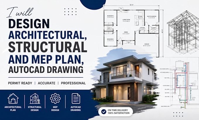 design architectural, structural and mep plan, autocad drawing