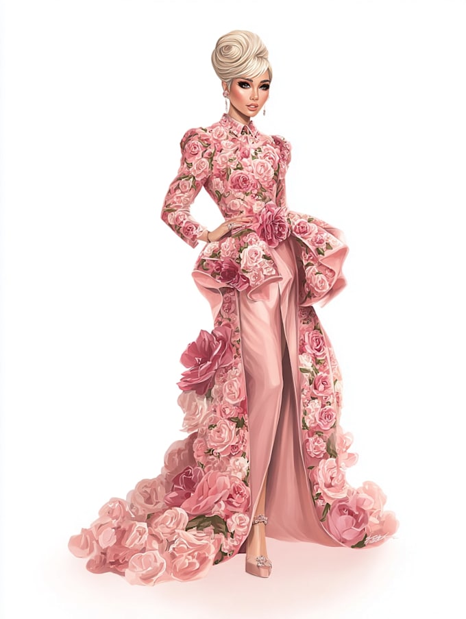 create custom fashion illustrations, clothing sketches