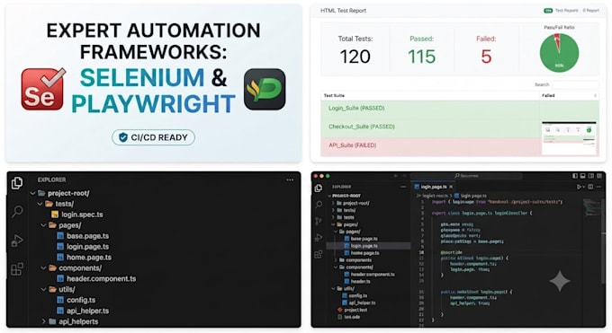 build a selenium or playwright automation framework for your app