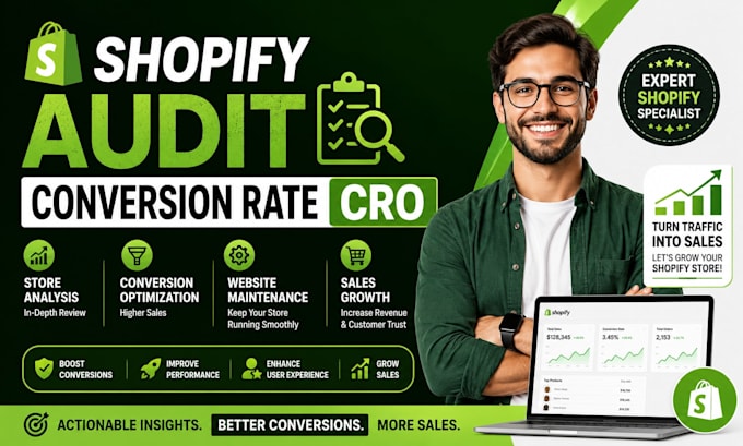 do shopify audit conversion rate cro  website maintenance sales store analysis
